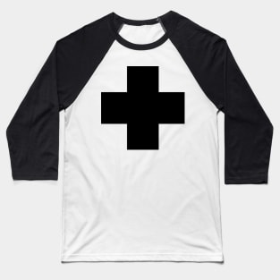 Black cross on a black background Baseball T-Shirt